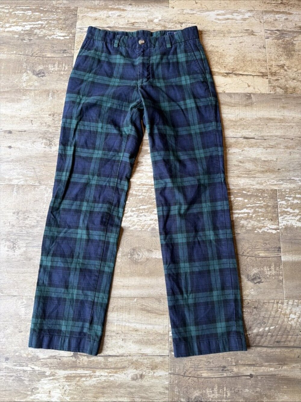 VINEYARD VINES By Shep & Ian Blue Green Tartan Plaid Chino Pants Men’s 28x30
